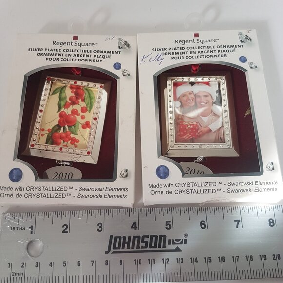 Regent Square 2010 Christmas Ornament PhotoFrames Silverplate Swarowski Crystals - Picture 5 of 10